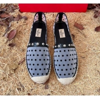 Sophisticated Valentino Dotted Mesh Espadrilles with Bow White 091221