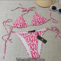 ​Shop Discount Versace Logo Two Pieces Swimwear 0307 Pink 2023