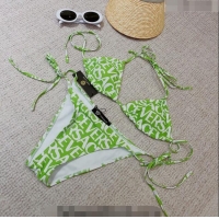 New Style Versace Logo Two Pieces Swimwear 0307 Green 2023