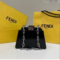 Inexpensive Fendi Peekaboo Cut Petite Mini Bag in FD1625 Black Glossy Leather 2023