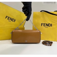 Super Quality Fendi First Sight Small Bag Charm in Brown Glossy Leather 2023 8609S TOP