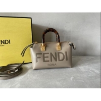 Super Quality Fendi By The Way Leather Mini Boston Bag FD1645 Grey 2023