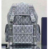 Top Quality Dior Men Hit the Road Backpack Dior Gray CD Diamond Canvas H42E