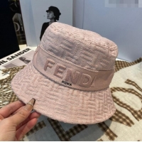 Reasonable Price Fendi FF Jacquard Bucket Hat 0105 Pink 2023