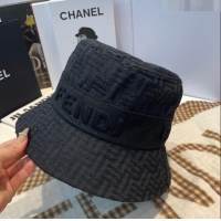 Unique Style Fendi FF Jacquard Bucket Hat F0105 Black 2023