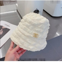 Grade Cheapest Chanel Bucket Hat 021628 White 2023