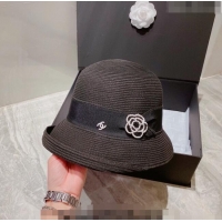 Market Sells Chanel Bucket Straw Hat 021636 Black 2023