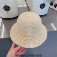 Top Quality Chanel Knit Bucket Hat 021648 White 2023