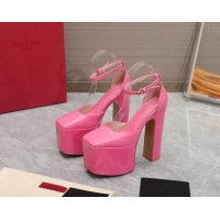 Luxury Valentino Tan-Go Platform Pumps 15.5cm in Patent Leather Pink 112986