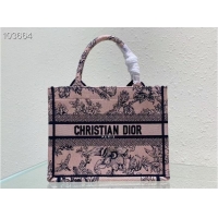 Reasonable Price SMALL DIOR BOOK TOTE Powder Pink Dior Jardin Botanique Embroidery M1265ZC