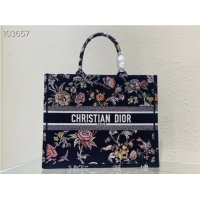 Good Product LARGE DIOR BOOK TOTE black Multicolor Dior Jardin Botanique Embroidery M1286ZEA