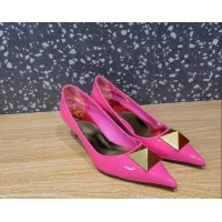 Purchase Valentino One Stud Patent Leather Medium Heel Pumps 5cm Pink 112998