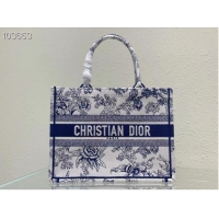 Top Grade MEDIUM DIOR BOOK TOTE blue Multicolor Dior Jardin Botanique Embroidery M1296ZRZ