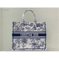 Top Quality LARGE DIOR BOOK TOTE blue Multicolor Dior Jardin Botanique Embroidery M1286ZEA