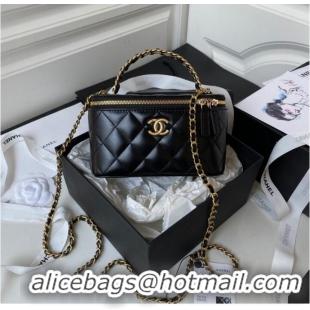 Most Popular Chanel CLUTCH WITH CHAIN Lambskin & Gold Metal AP3243 BLACK