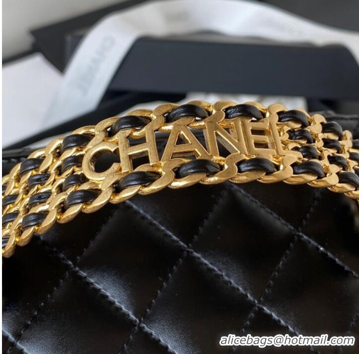 Most Popular Chanel CLUTCH WITH CHAIN Lambskin & Gold Metal AP3243 BLACK