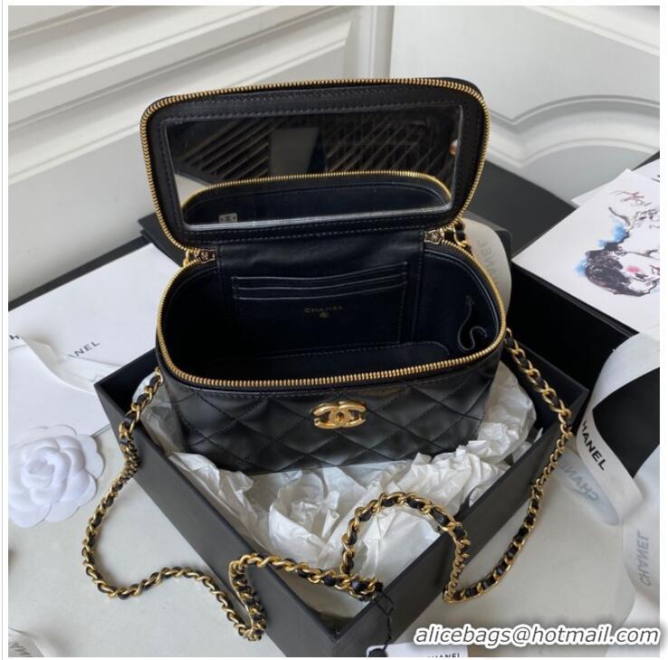 Most Popular Chanel CLUTCH WITH CHAIN Lambskin & Gold Metal AP3243 BLACK