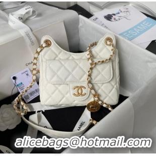 Hot Sell Cheap Chanel SMALL HOBO BAG AS3710 White