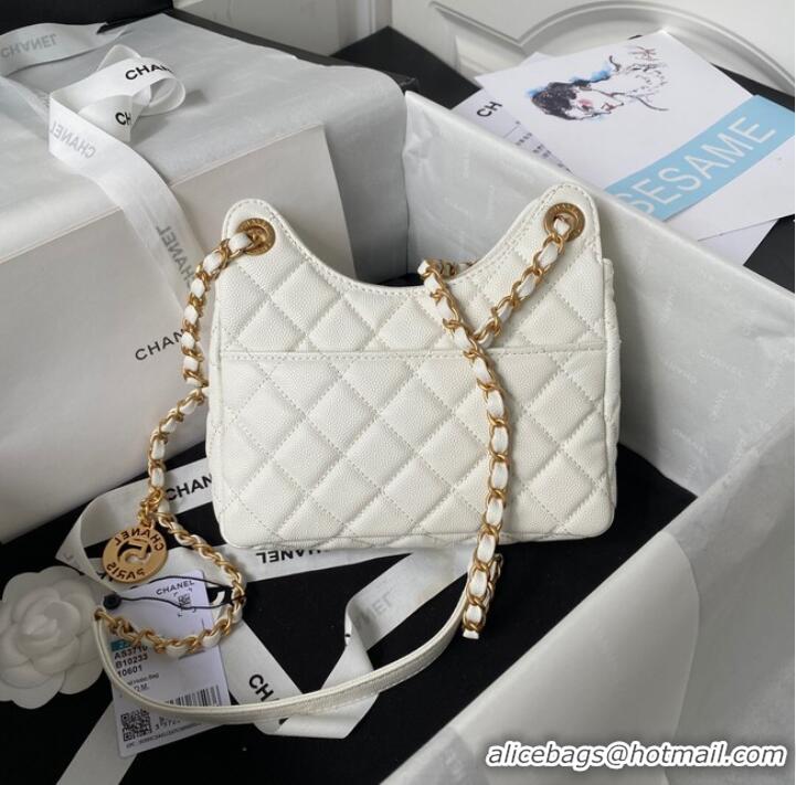 Hot Sell Cheap Chanel SMALL HOBO BAG AS3710 White