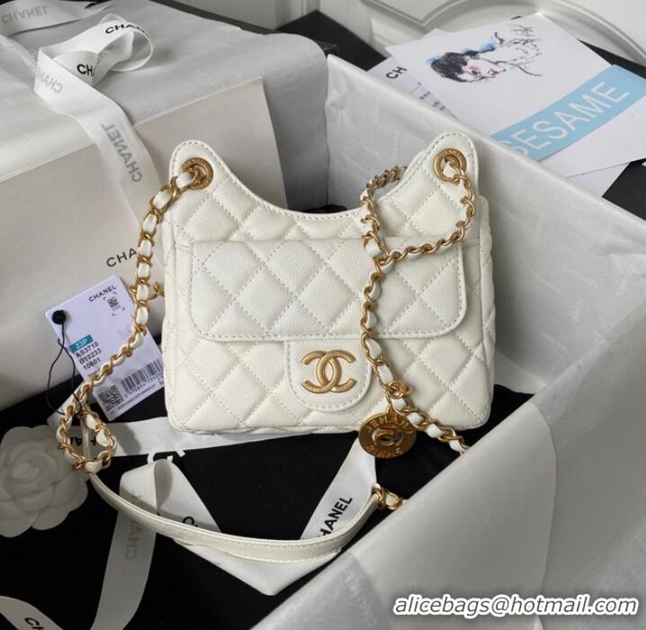 Hot Sell Cheap Chanel SMALL HOBO BAG AS3710 White