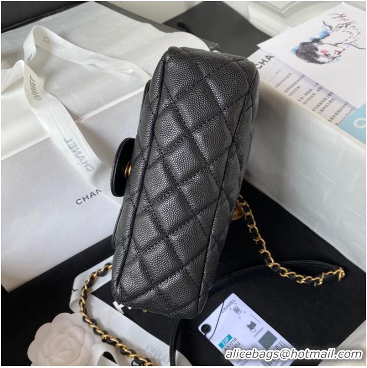 Pretty Style Chanel SMALL HOBO BAG AS3710 BLACK