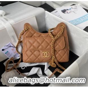 Buy Inexpensive Chanel SMALL HOBO BAG AS3710 BROWN