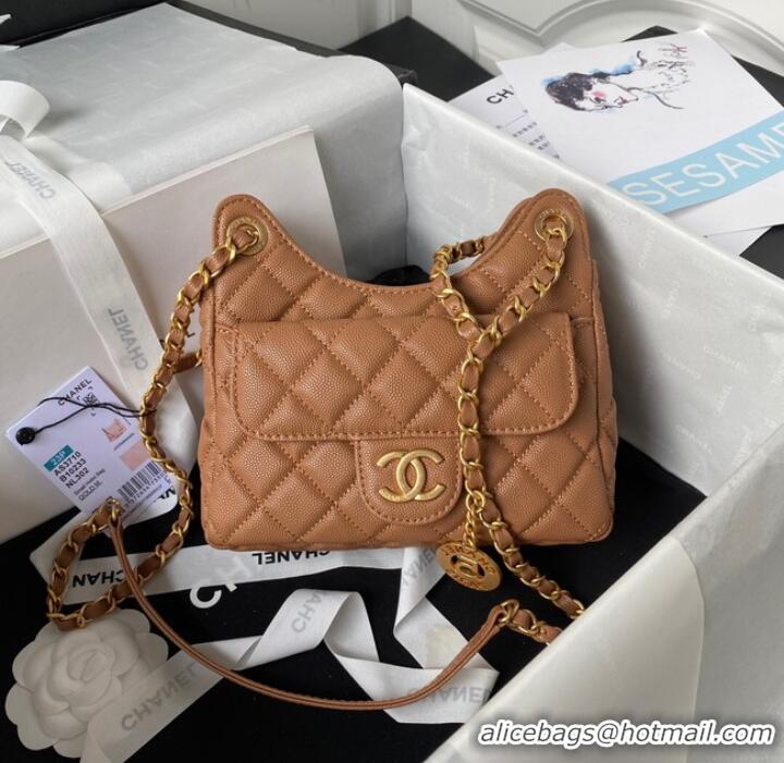 Buy Inexpensive Chanel SMALL HOBO BAG AS3710 BROWN