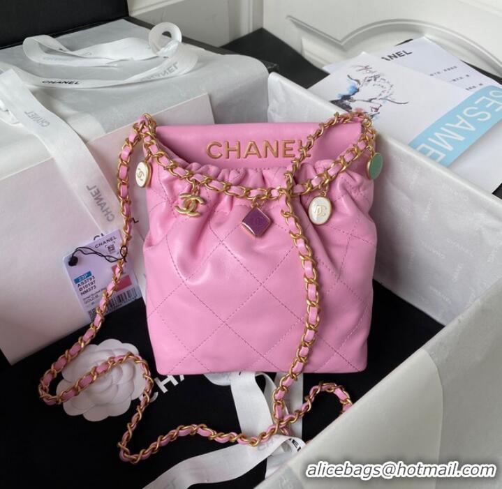 Discount Chanel SMALL BUCKET BAG AS3793 PINK