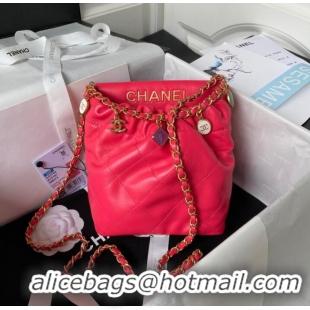 Well Crafted Chanel SMALL BUCKET BAG AS3793 RED