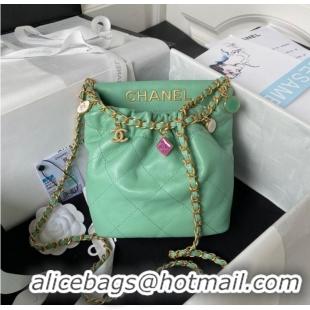 Good Taste Chanel SMALL BUCKET BAG AS3793 Light Green