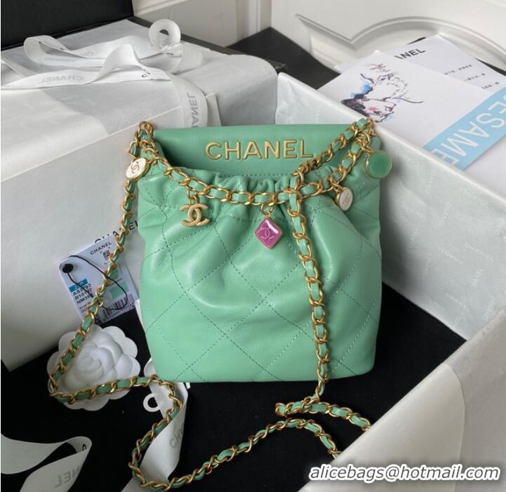 Good Taste Chanel SMALL BUCKET BAG AS3793 Light Green