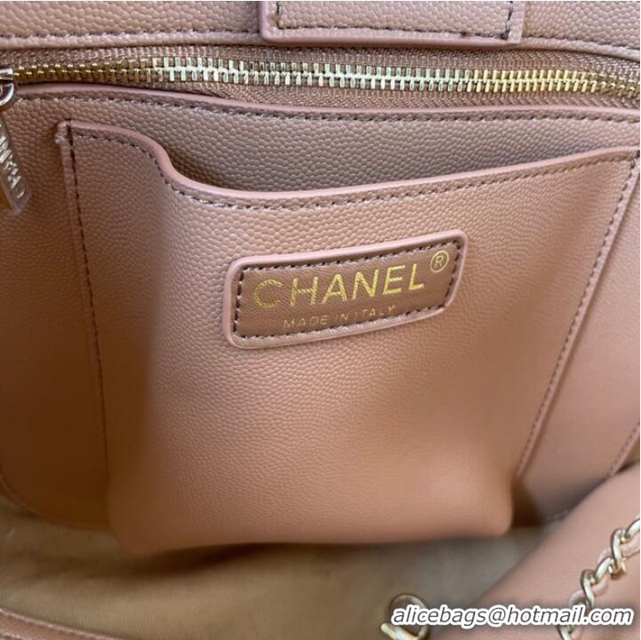 Top Quality Chanel Grained Shiny Calfskin & Gold-Tone Metal Shoulder Bag YO1864 brown