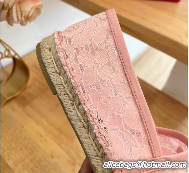 Perfect Valentino VLogo Lace Espadrilles Pink 122650