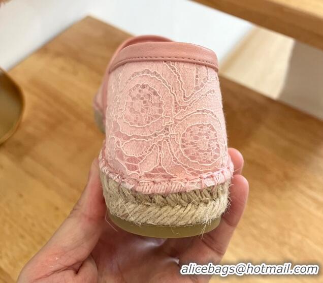 Perfect Valentino VLogo Lace Espadrilles Pink 122650