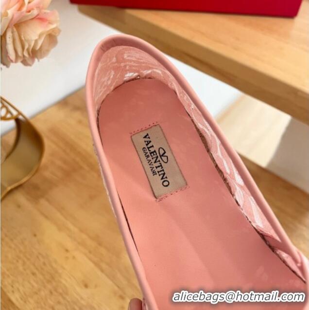 Perfect Valentino VLogo Lace Espadrilles Pink 122650