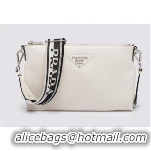 Famous Brand Prada Leather shoulder bag 1BH050 white