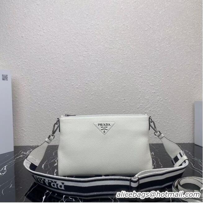 Famous Brand Prada Leather shoulder bag 1BH050 white