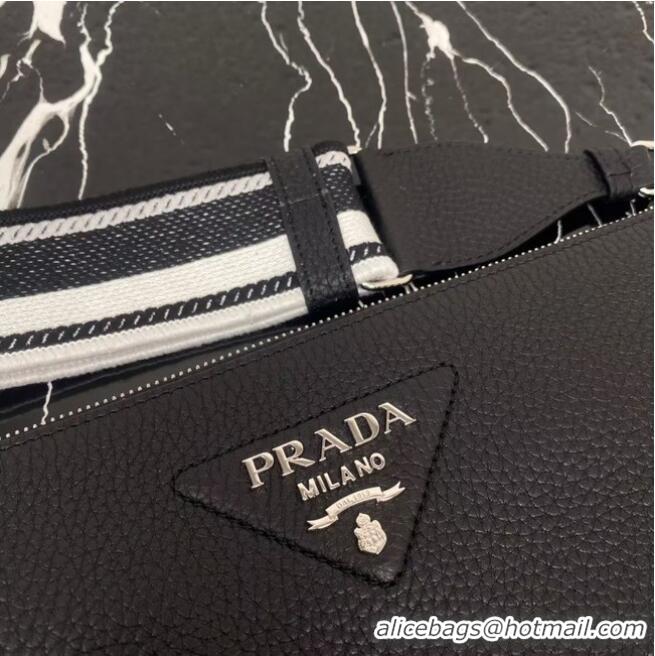 Inexpensive Prada Leather shoulder bag 1BH050 black