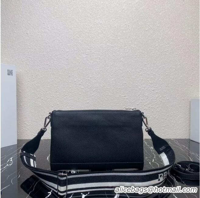 Inexpensive Prada Leather shoulder bag 1BH050 black