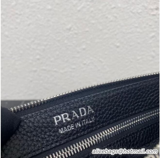 Inexpensive Prada Leather shoulder bag 1BH050 black