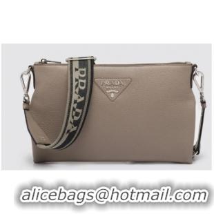 Top Quality Prada Leather shoulder bag 1BH050 gray