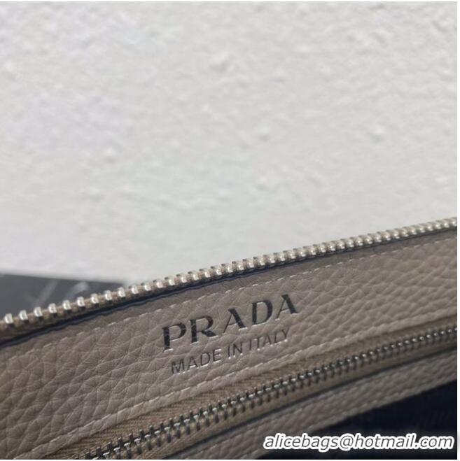 Top Quality Prada Leather shoulder bag 1BH050 gray