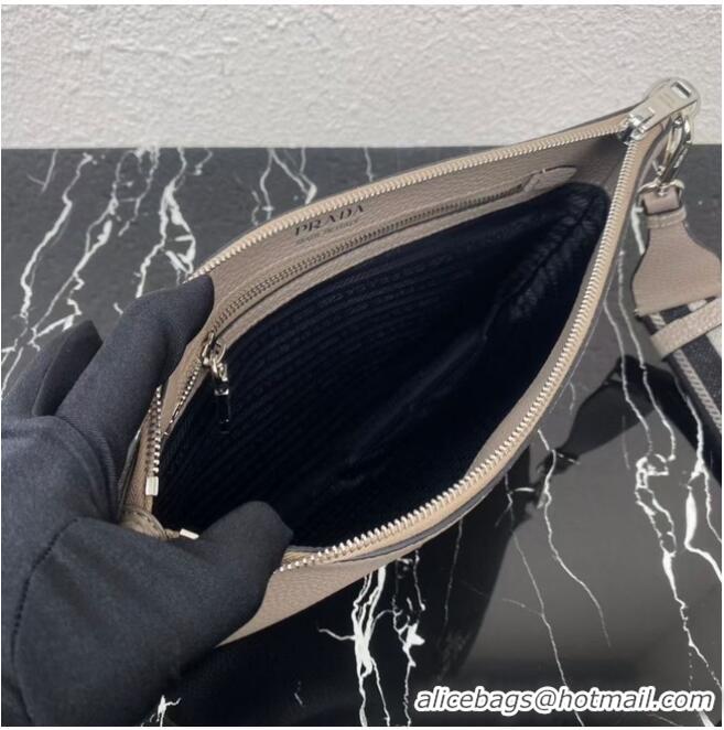 Top Quality Prada Leather shoulder bag 1BH050 gray