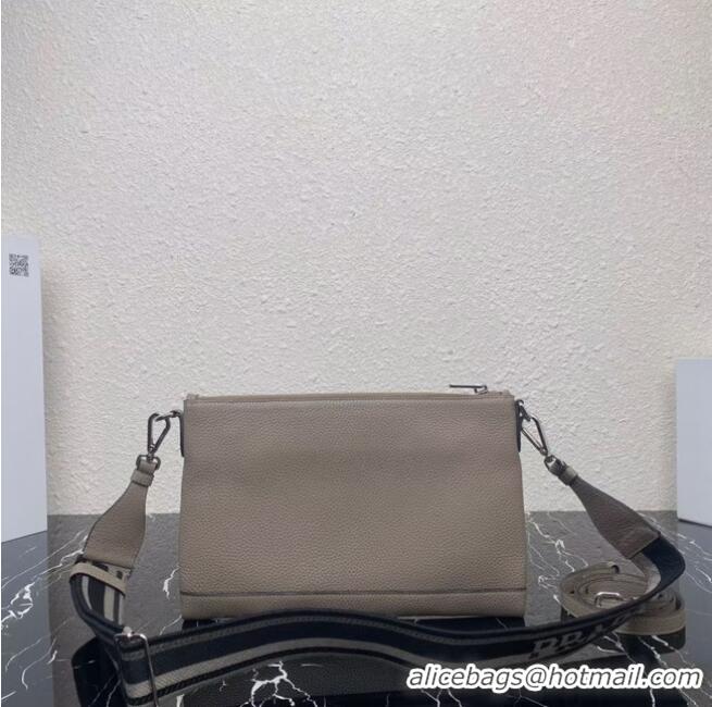 Top Quality Prada Leather shoulder bag 1BH050 gray