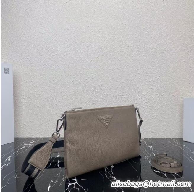 Top Quality Prada Leather shoulder bag 1BH050 gray