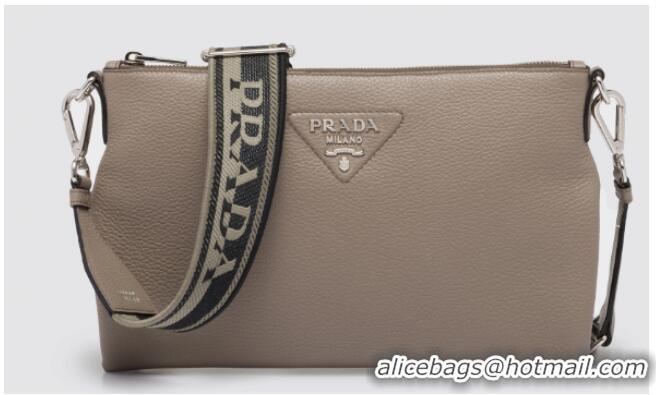 Top Quality Prada Leather shoulder bag 1BH050 gray