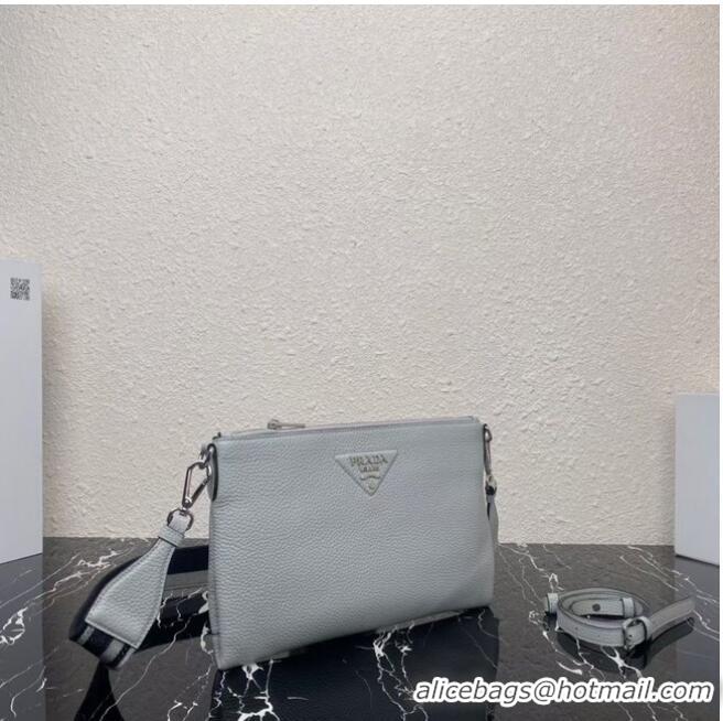 Super Quality Prada Leather shoulder bag 1BH050 light blue