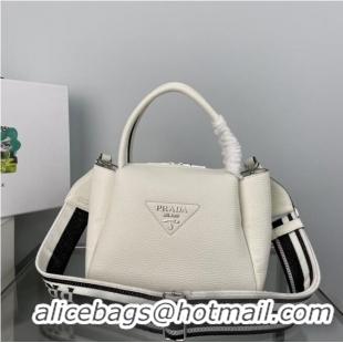 Top Grade Prada Calf leather bag 1BC145 white