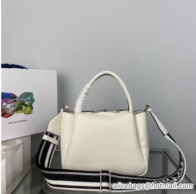 Top Grade Prada Calf leather bag 1BC145 white