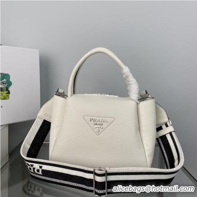 Top Grade Prada Calf leather bag 1BC145 white